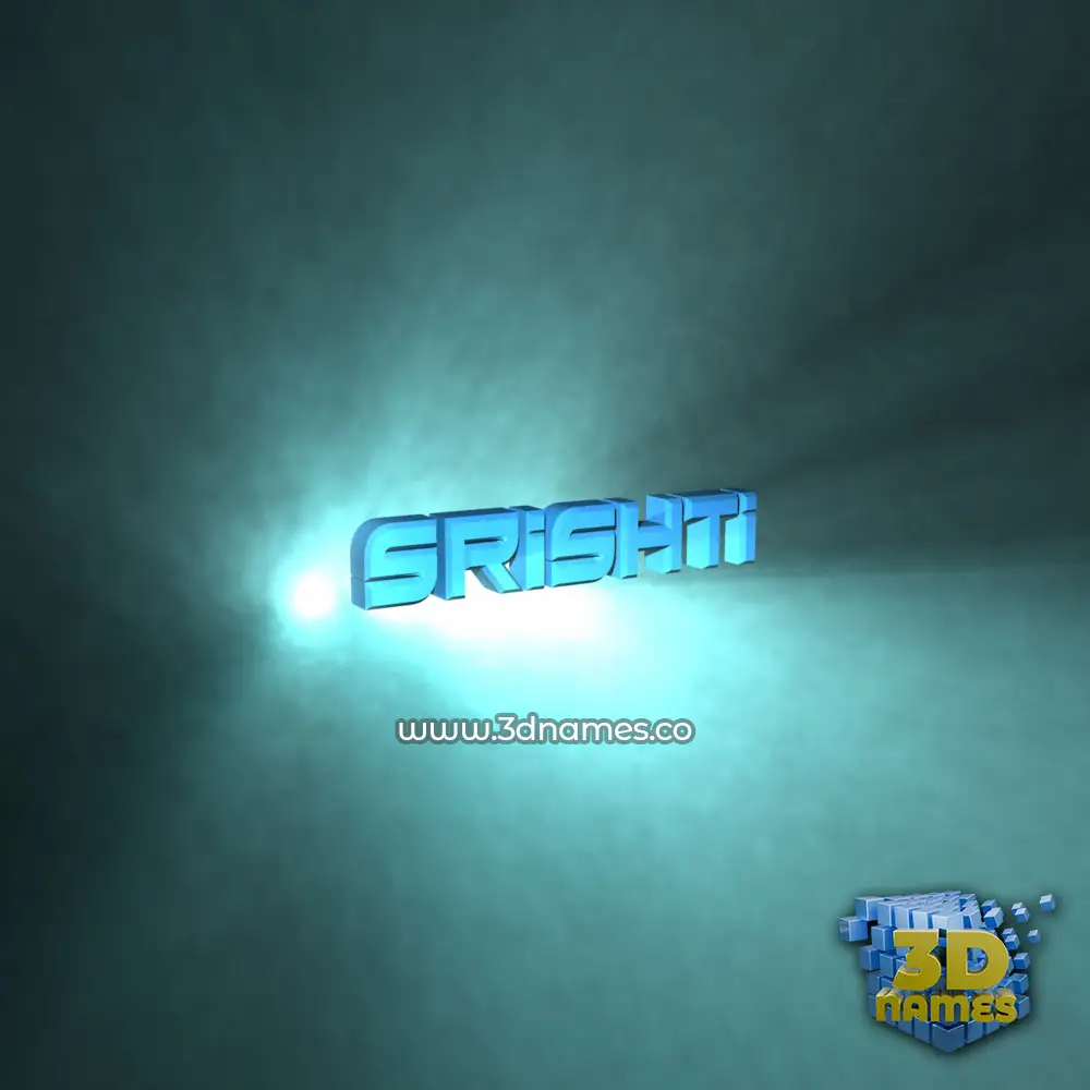 srishti in Light Shine style - 3D name wallpaper
