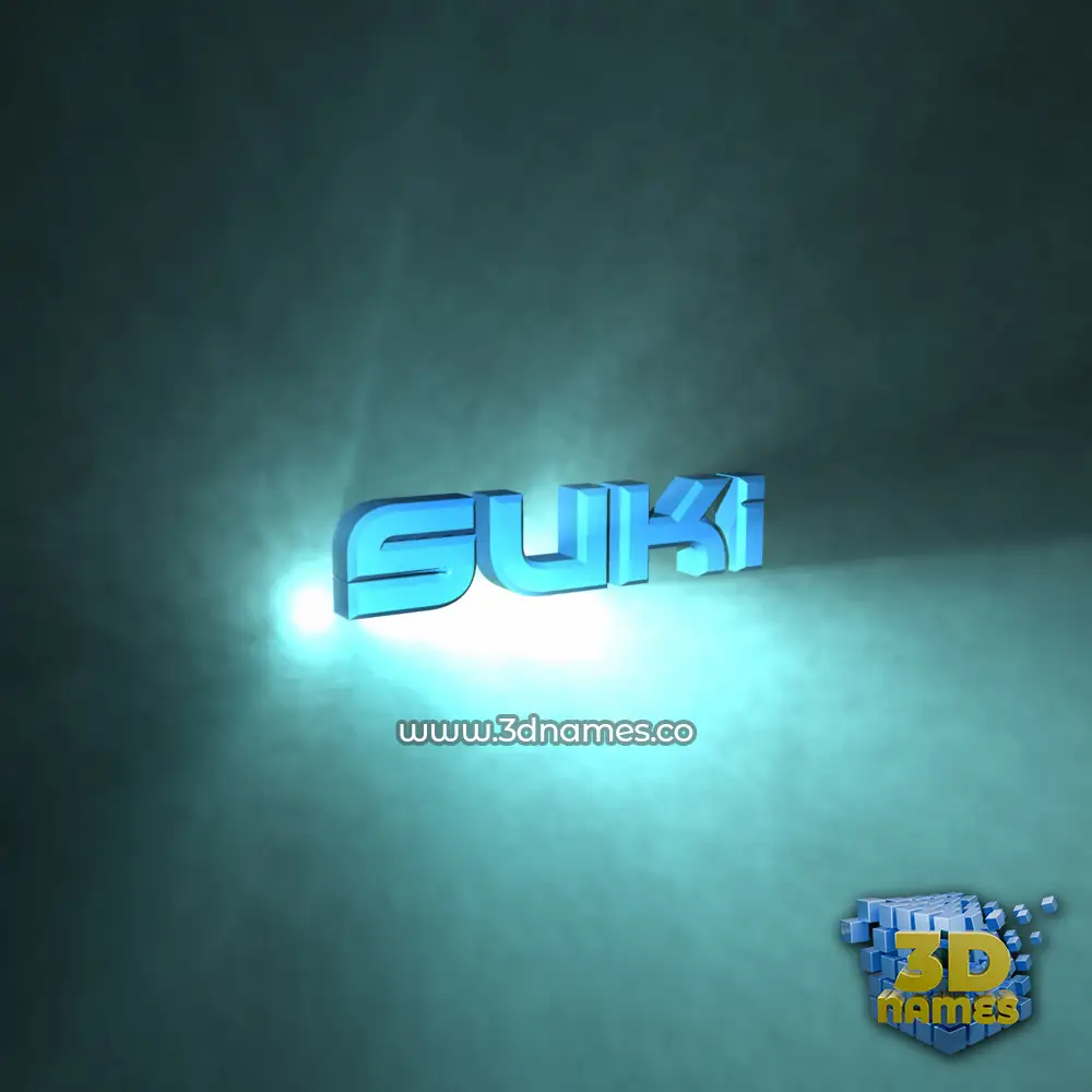 suki in Light Shine style - 3D name wallpaper