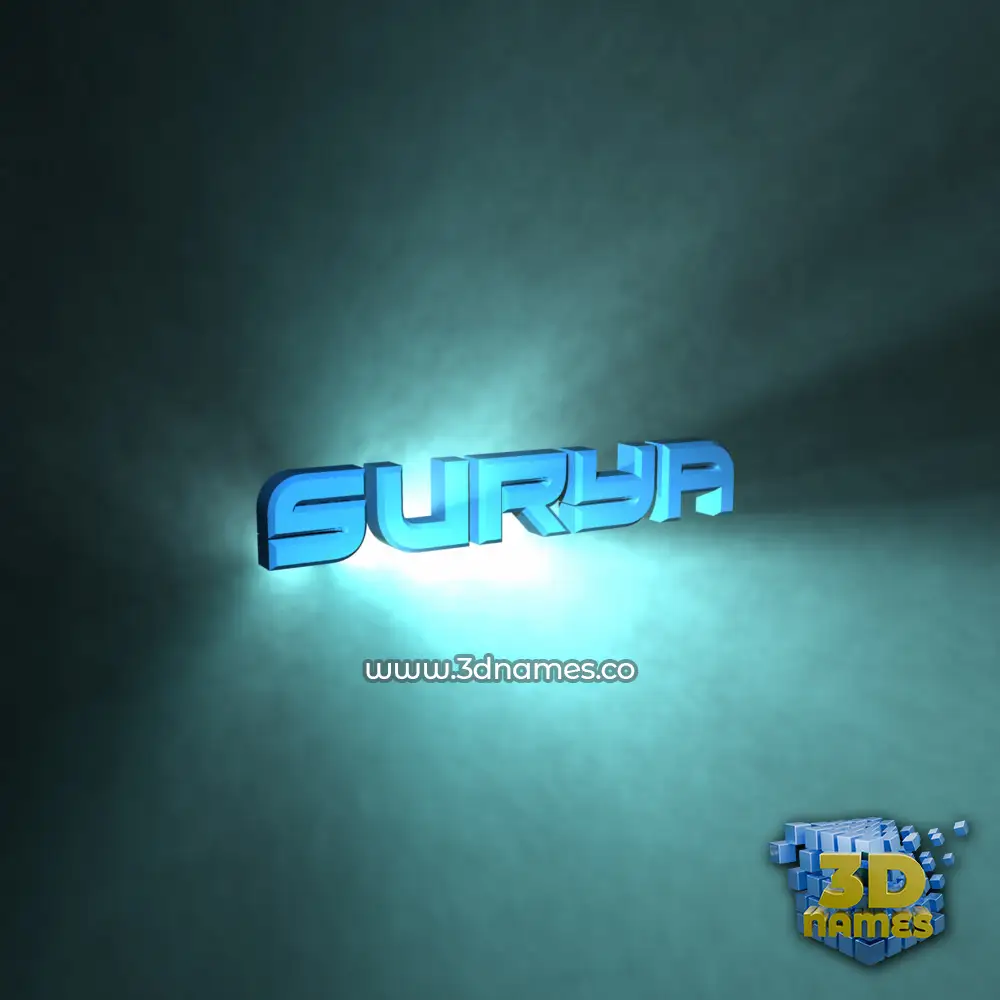 surya in Light Shine style - 3D name wallpaper