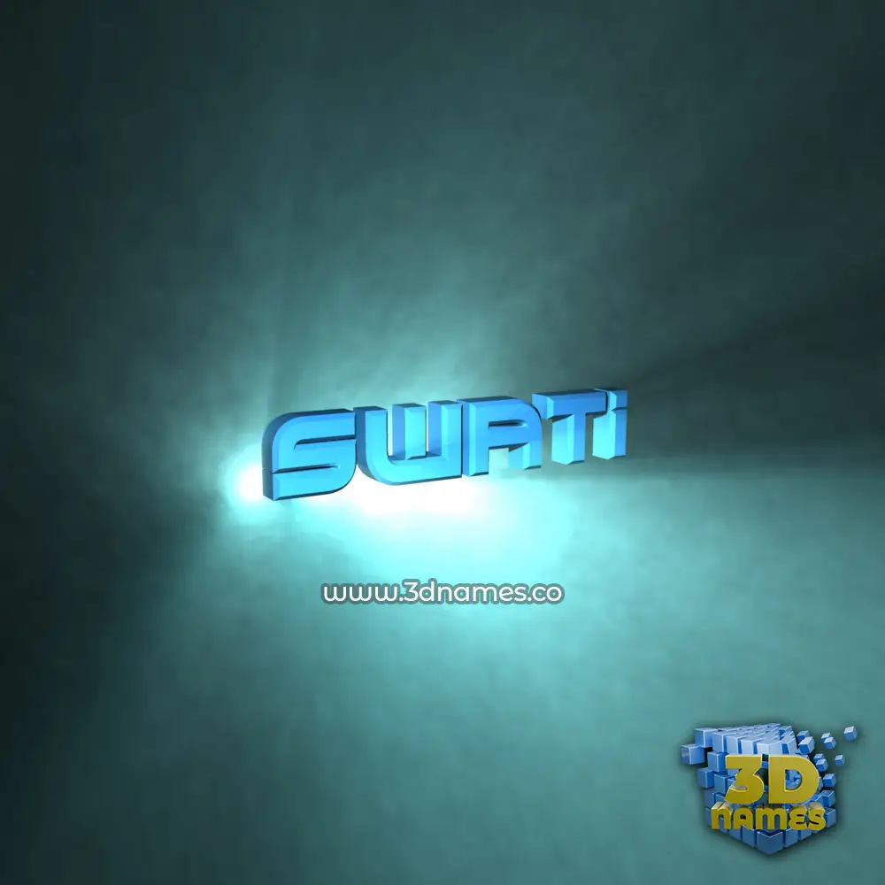 swati in Light Shine style - 3D name wallpaper