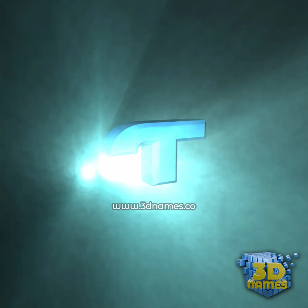 t in Light Shine style - 3D name wallpaper