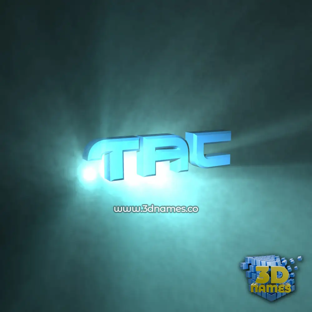 tac in Light Shine style - 3D name wallpaper