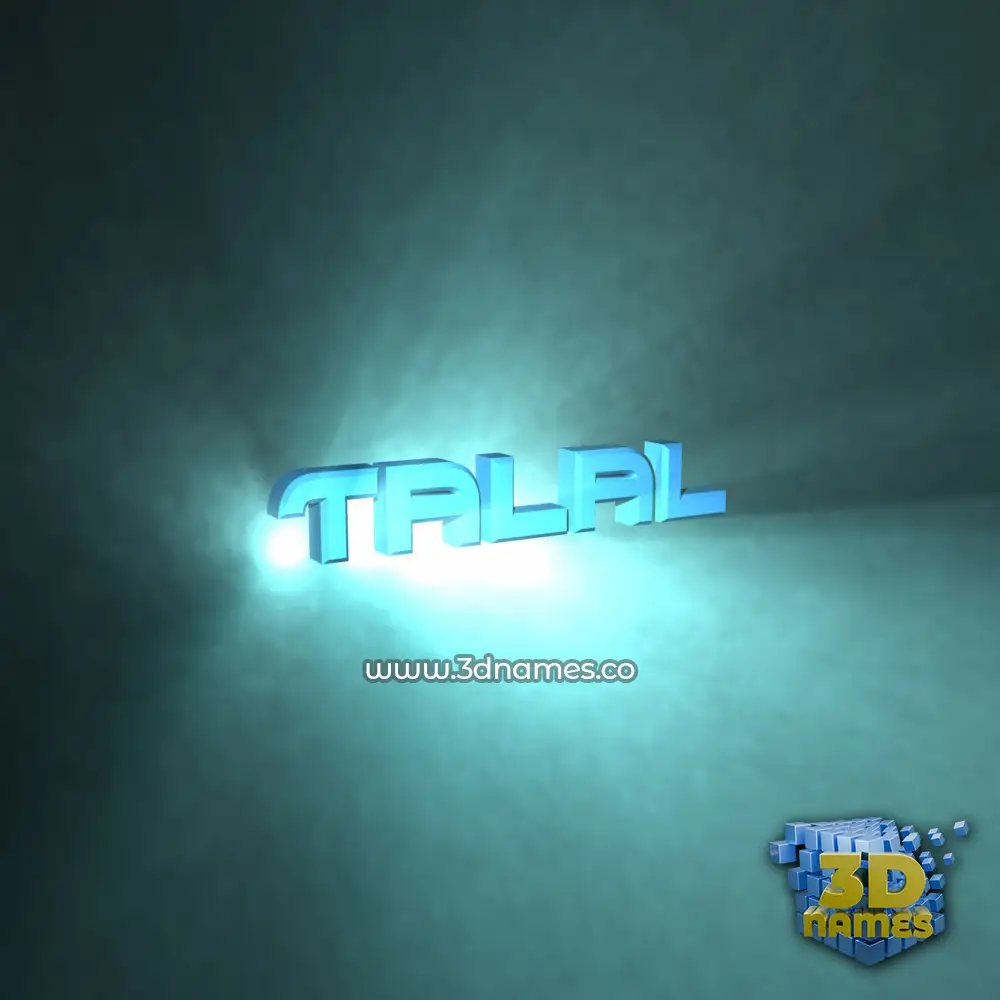 talal in Light Shine style - 3D name wallpaper
