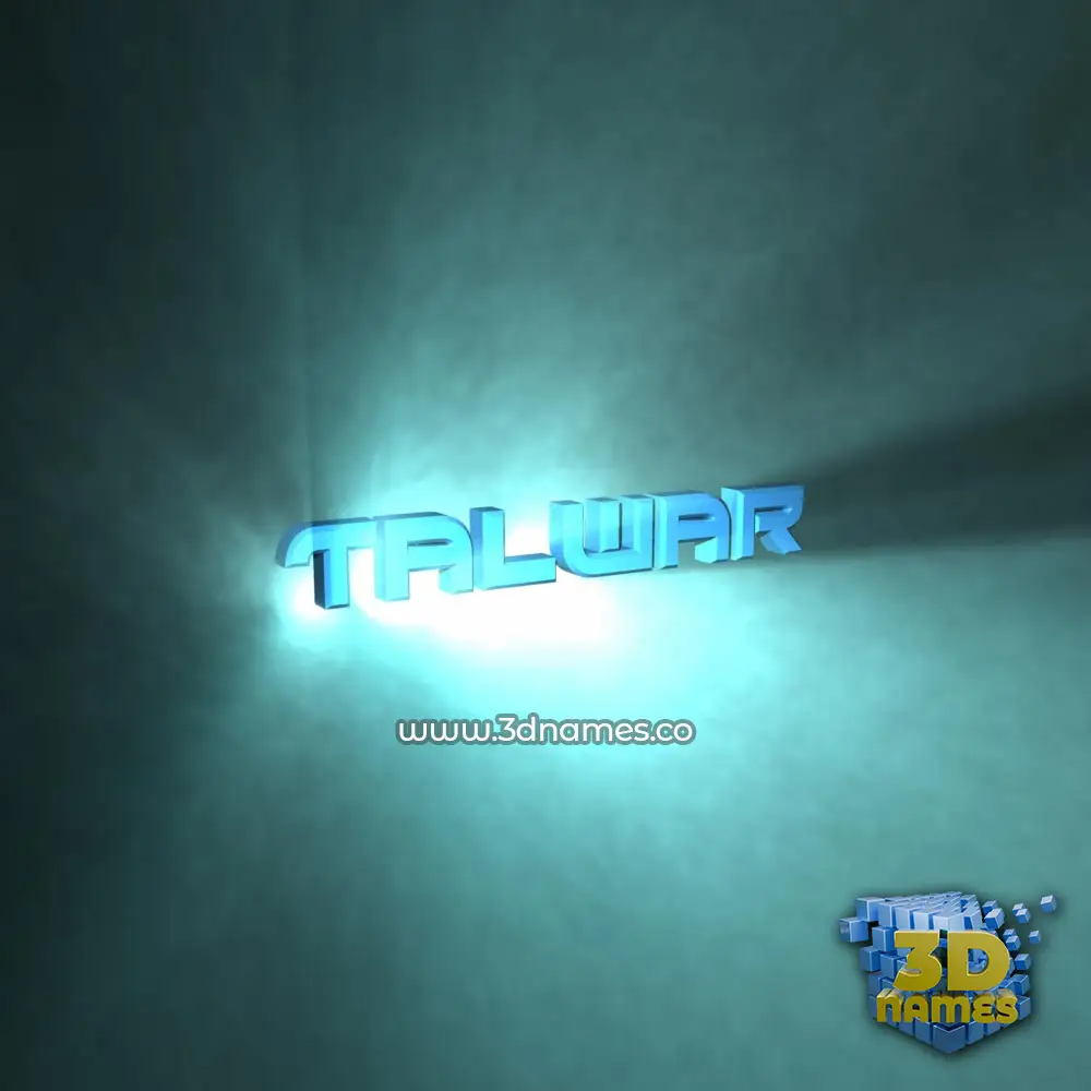 talwar in Light Shine style - 3D name wallpaper