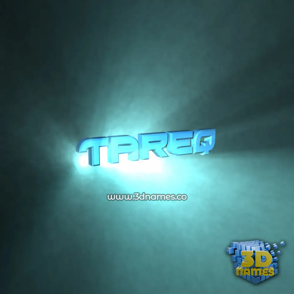 tareq in Light Shine style - 3D name wallpaper