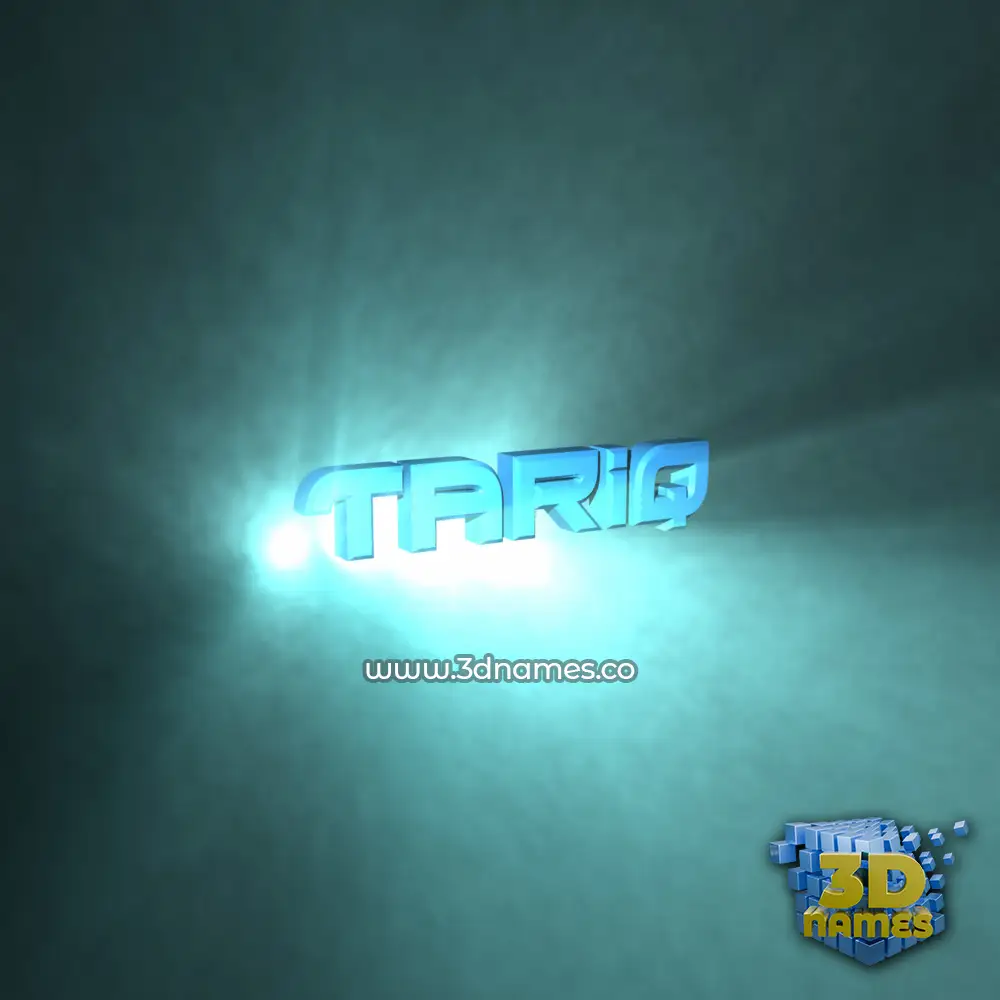 tariq in Light Shine style - 3D name wallpaper