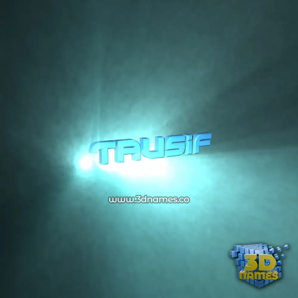 tausif in Light Shine style - 3D name wallpaper