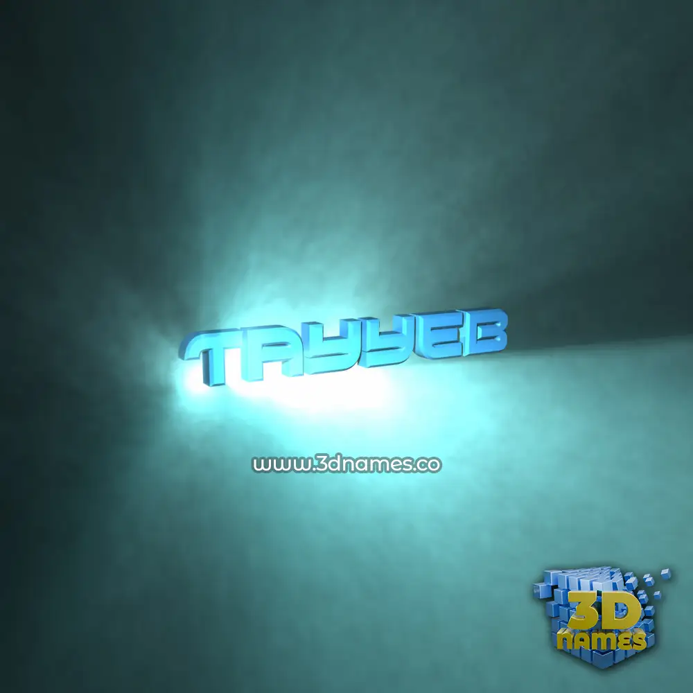 tayyeb in Light Shine style - 3D name wallpaper