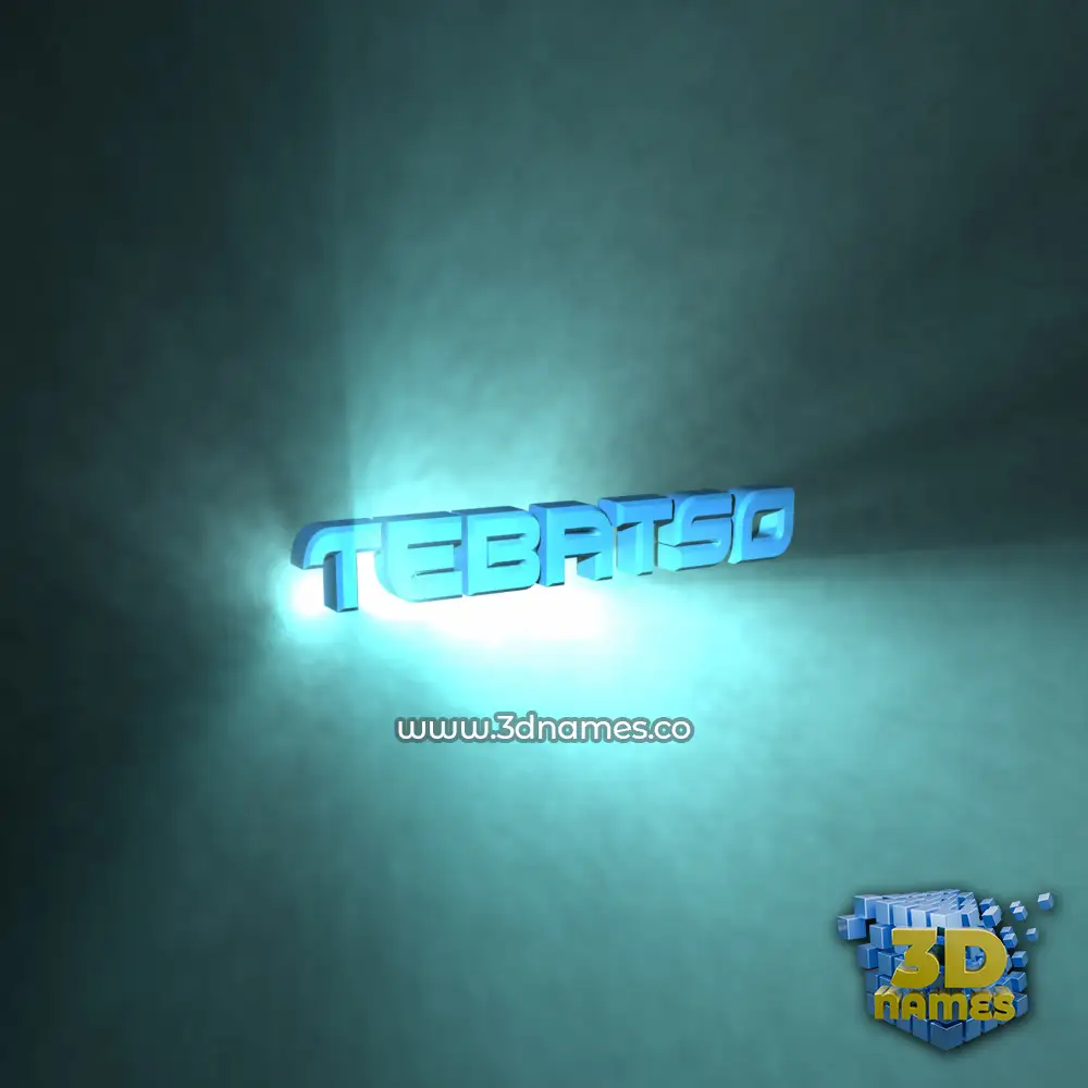 tebatso in Light Shine style - 3D name wallpaper