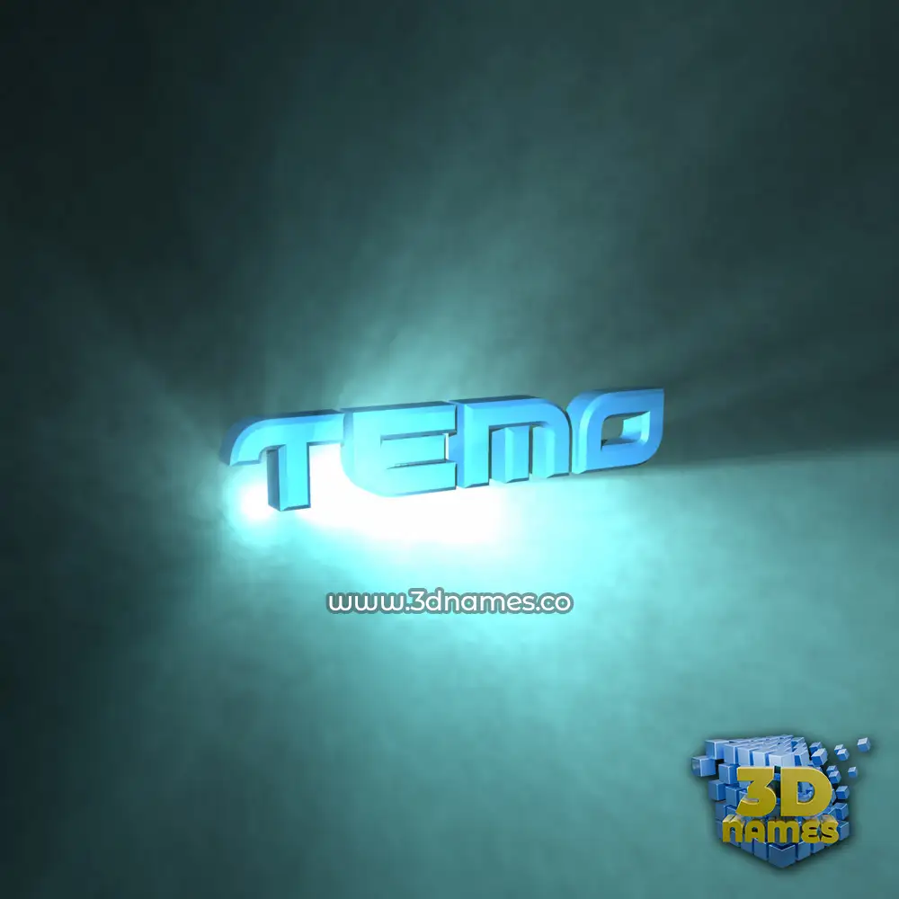 temo in Light Shine style - 3D name wallpaper