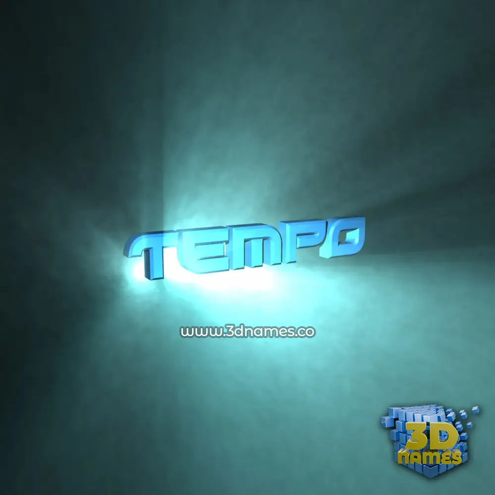 tempo in Light Shine style - 3D name wallpaper