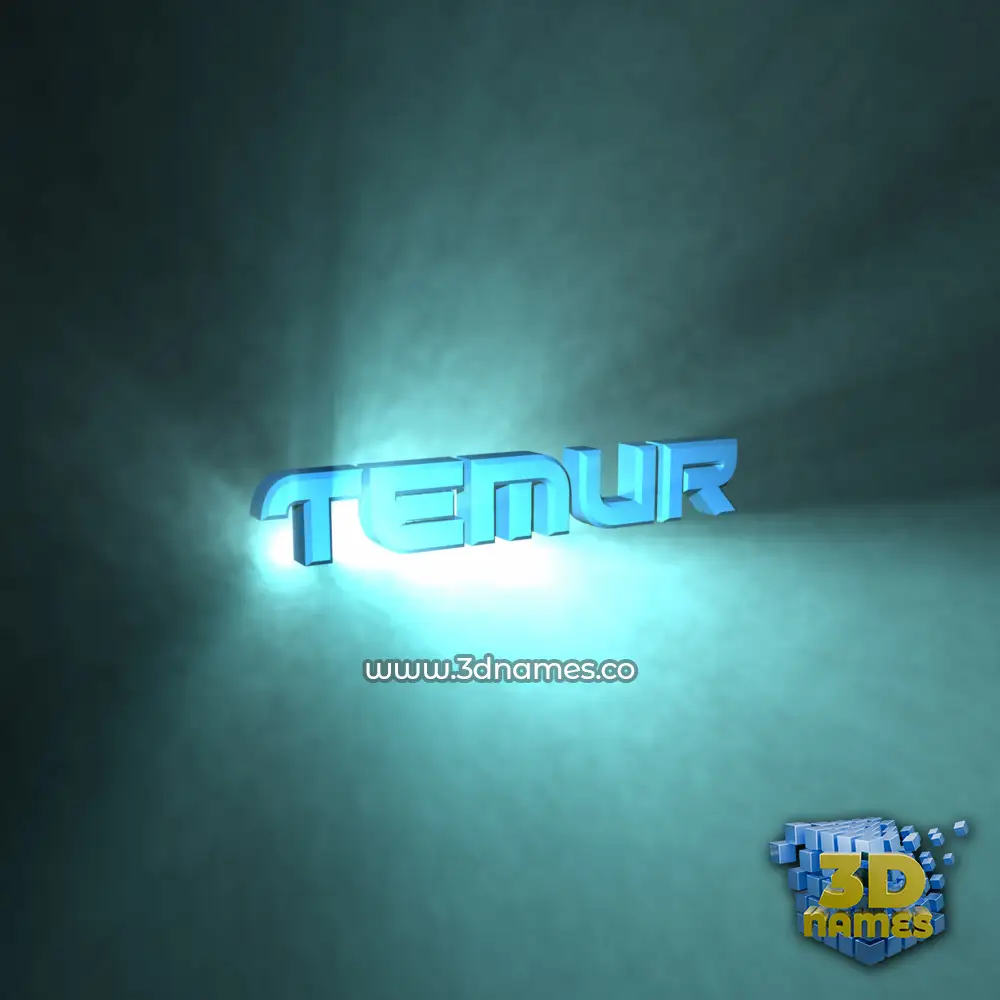 temur in Light Shine style - 3D name wallpaper