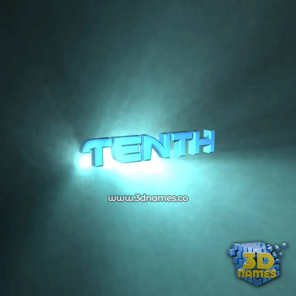 tenth in Light Shine style - 3D name wallpaper