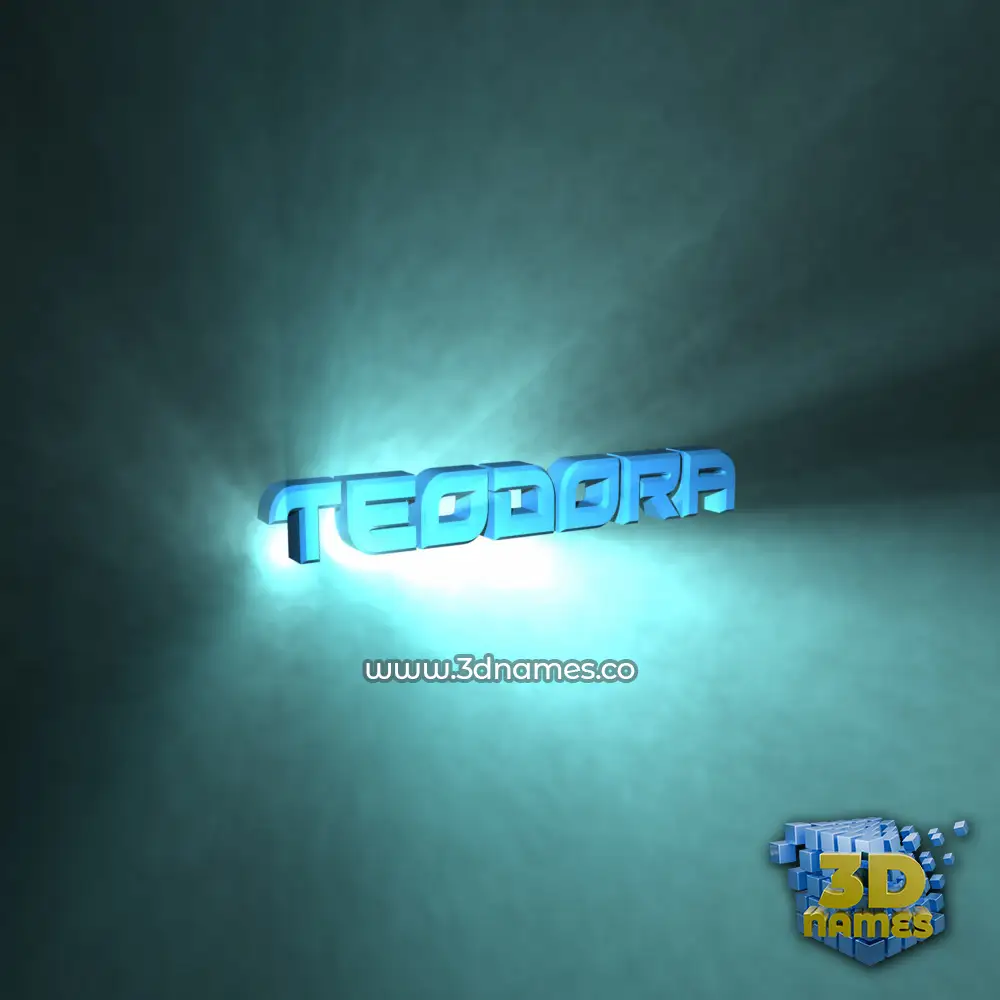 teodora in Light Shine style - 3D name wallpaper
