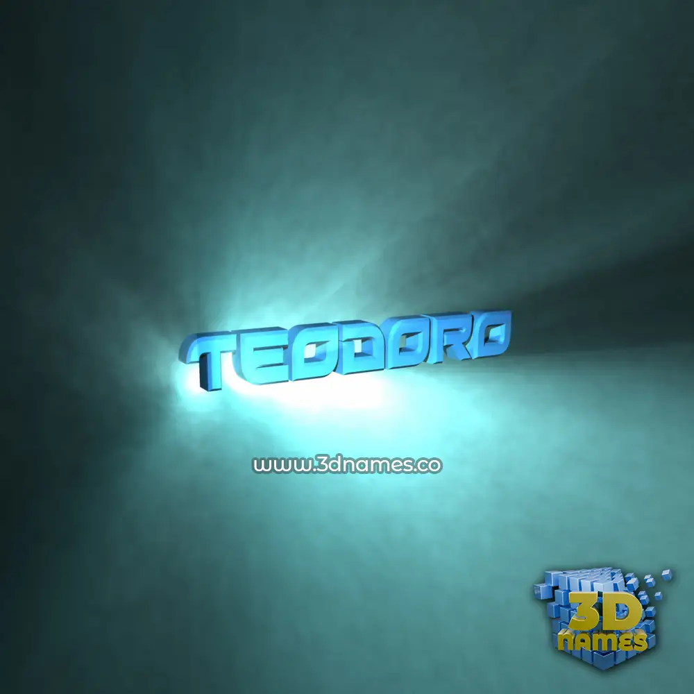teodoro in Light Shine style - 3D name wallpaper