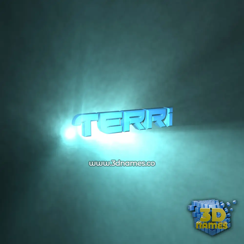 terri in Light Shine style - 3D name wallpaper