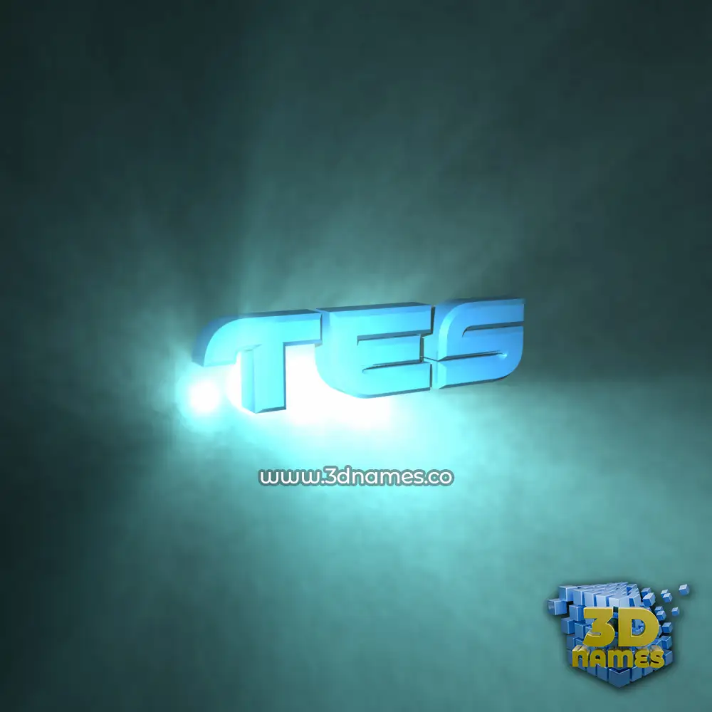 tes in Light Shine style - 3D name wallpaper