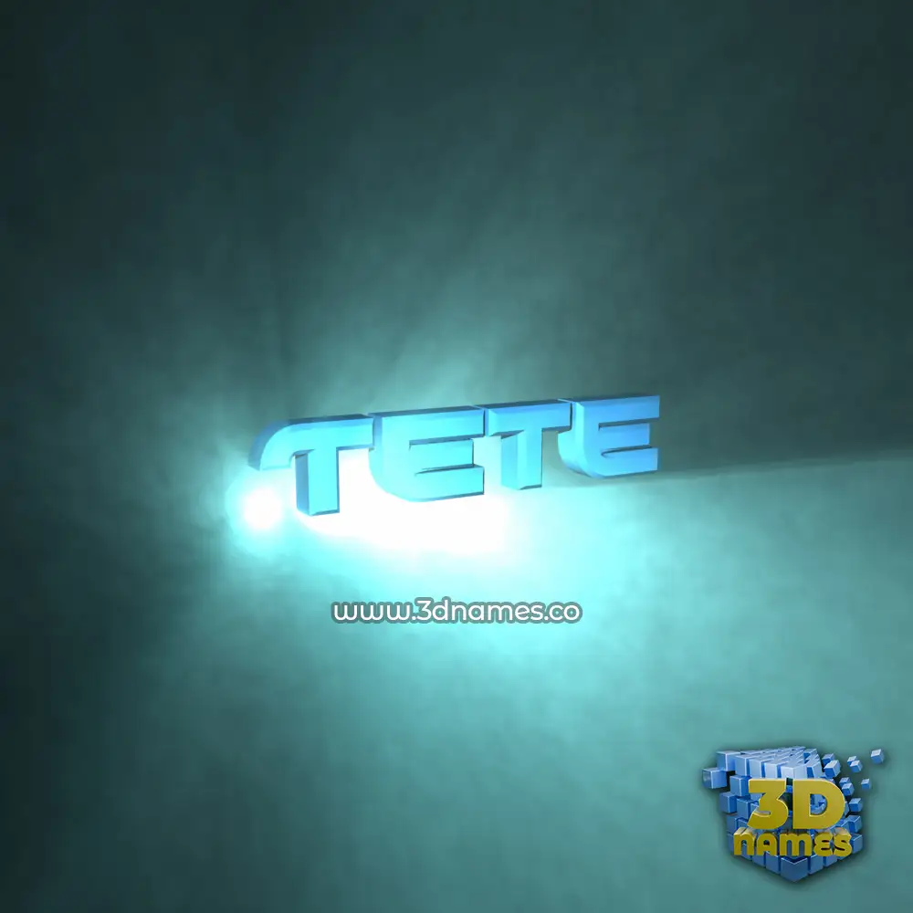 tete in Light Shine style - 3D name wallpaper