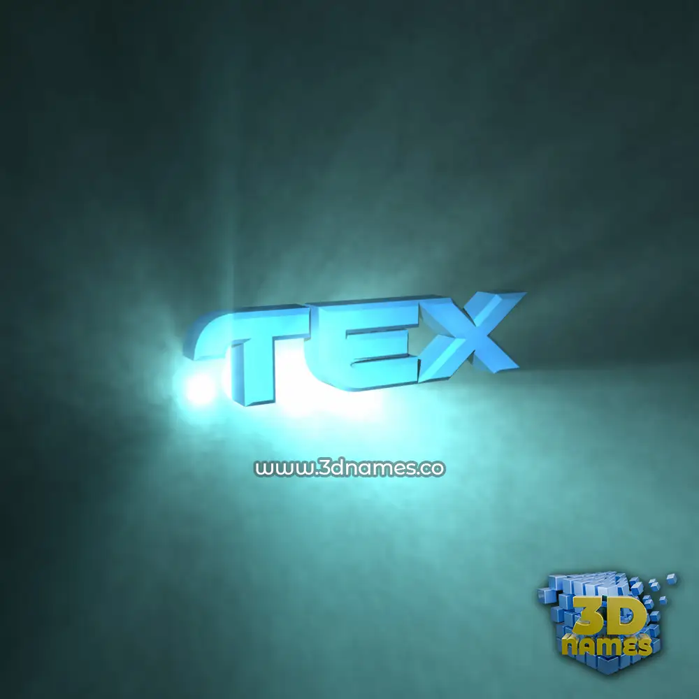 tex in Light Shine style - 3D name wallpaper