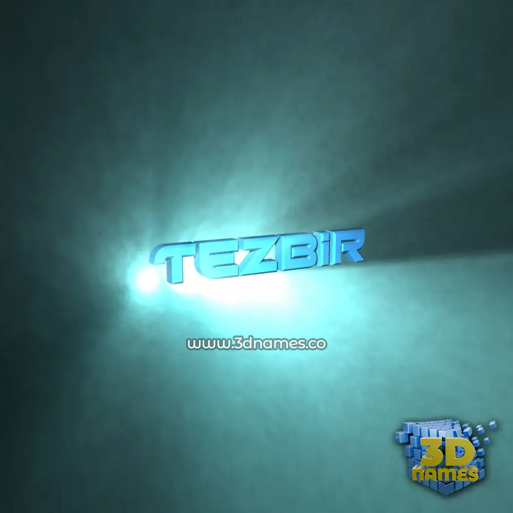 tezbir in Light Shine style - 3D name wallpaper