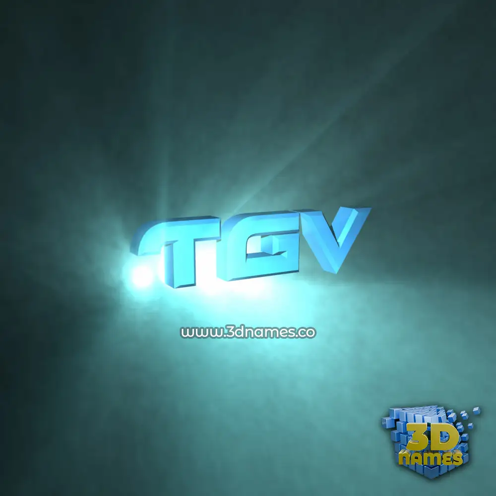 tgv in Light Shine style - 3D name wallpaper