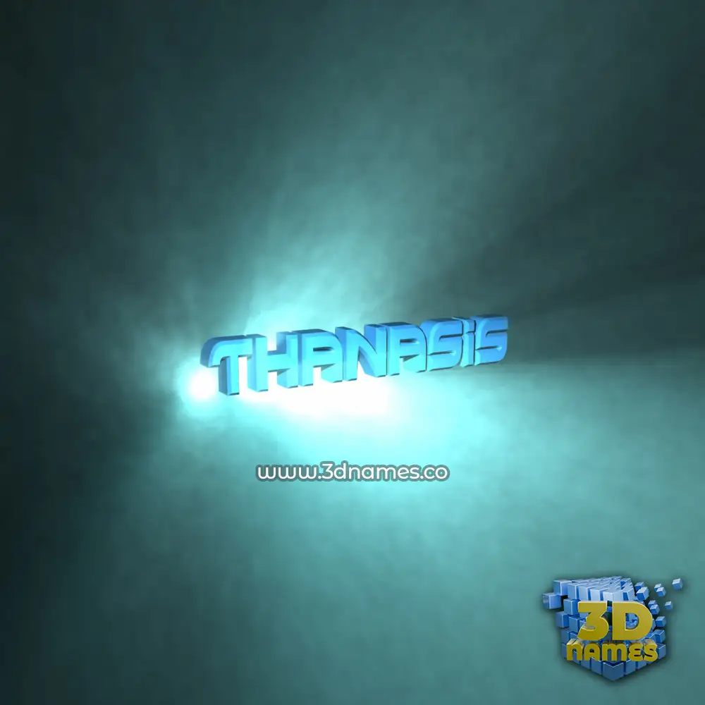 thanasis in Light Shine style - 3D name wallpaper