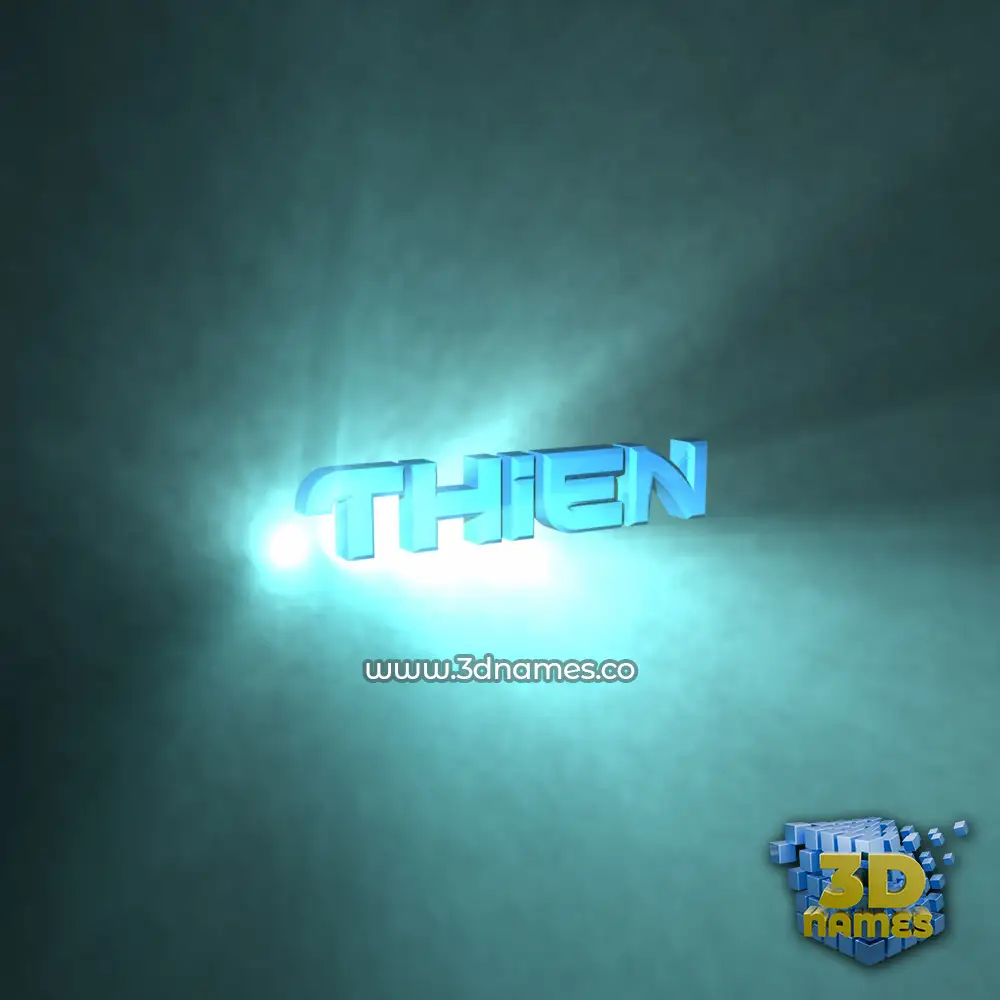 thien in Light Shine style - 3D name wallpaper