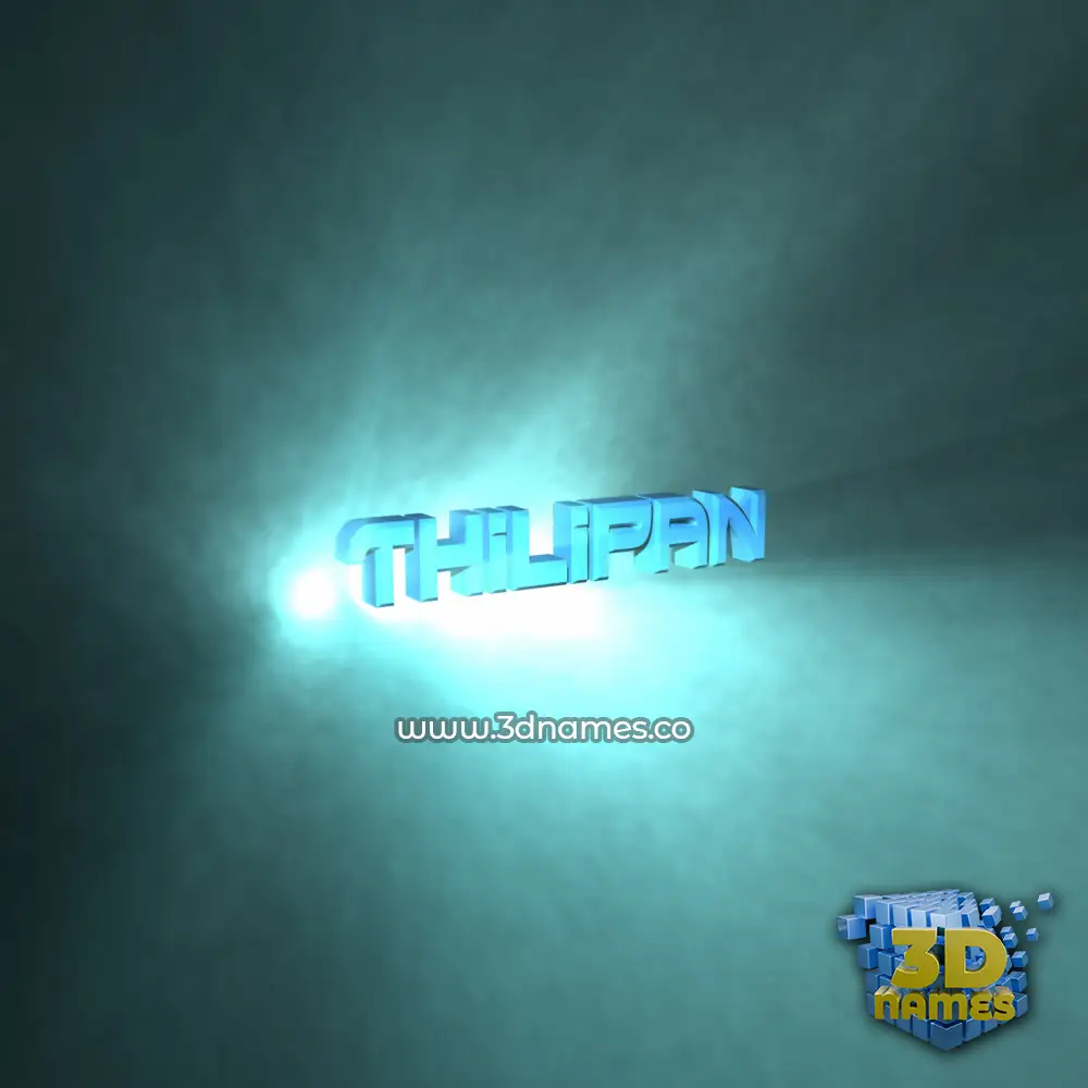 thilipan in Light Shine style - 3D name wallpaper