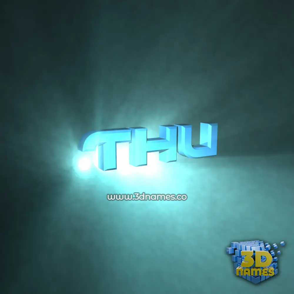 thu in Light Shine style - 3D name wallpaper