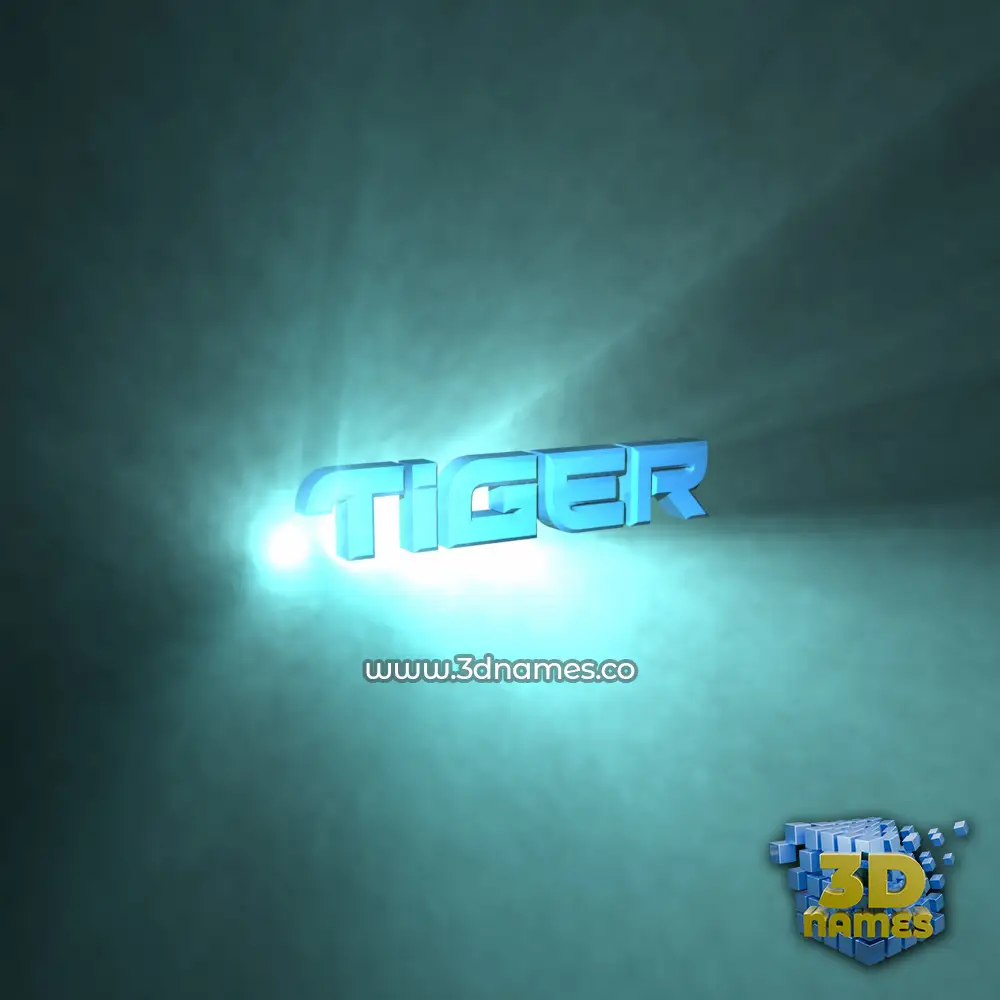tiger in Light Shine style - 3D name wallpaper