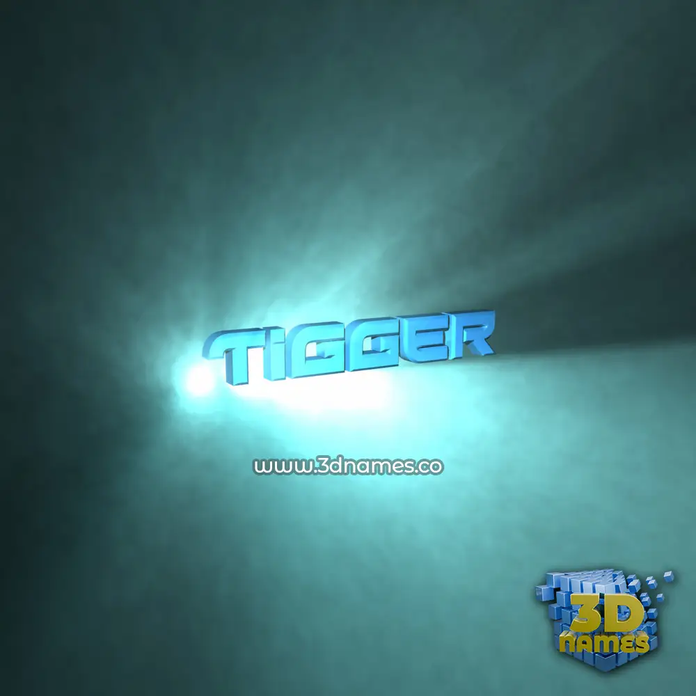 tigger in Light Shine style - 3D name wallpaper
