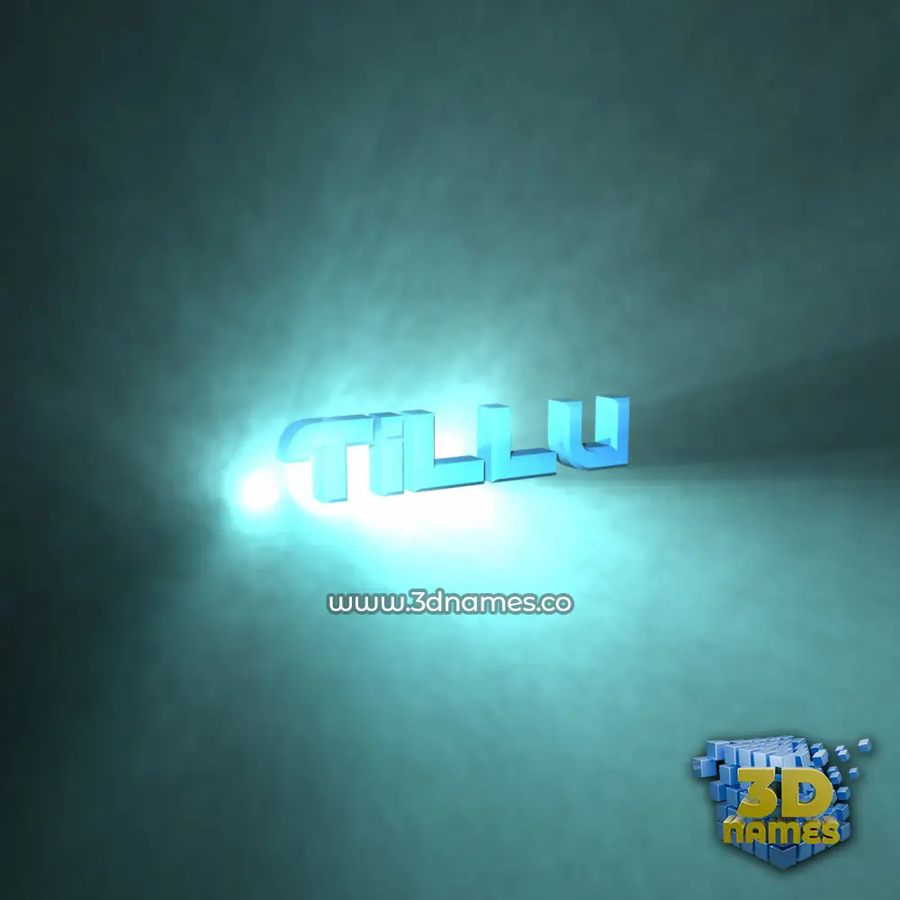 tillu in Light Shine style - 3D name wallpaper
