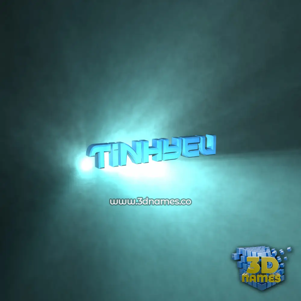 tinhyeu in Light Shine style - 3D name wallpaper