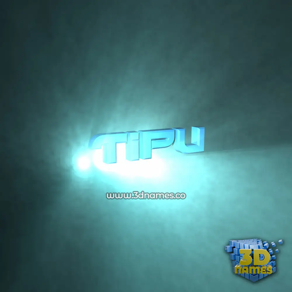 tipu in Light Shine style - 3D name wallpaper