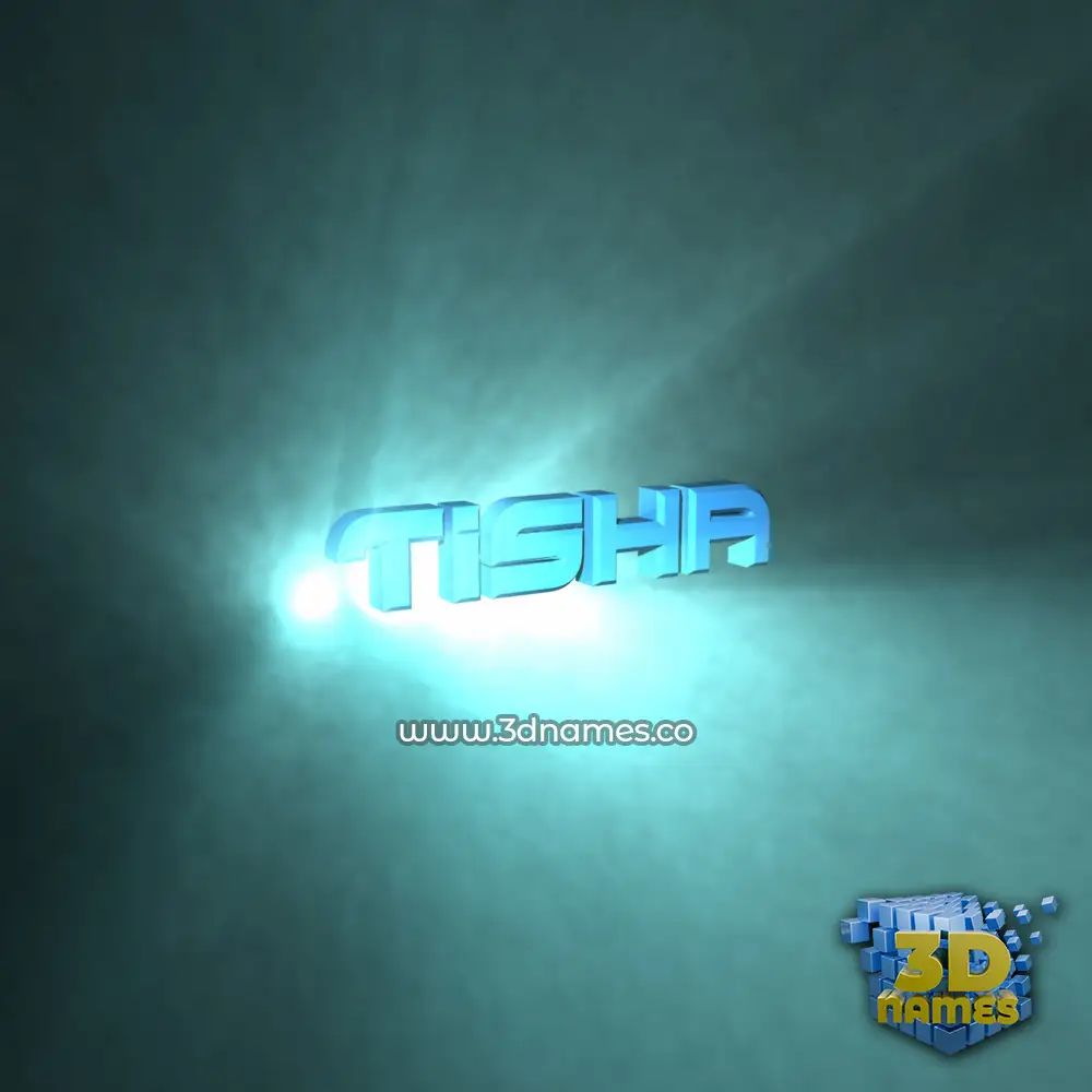 tisha in Light Shine style - 3D name wallpaper