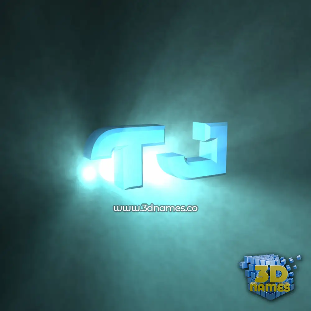 tj in Light Shine style - 3D name wallpaper