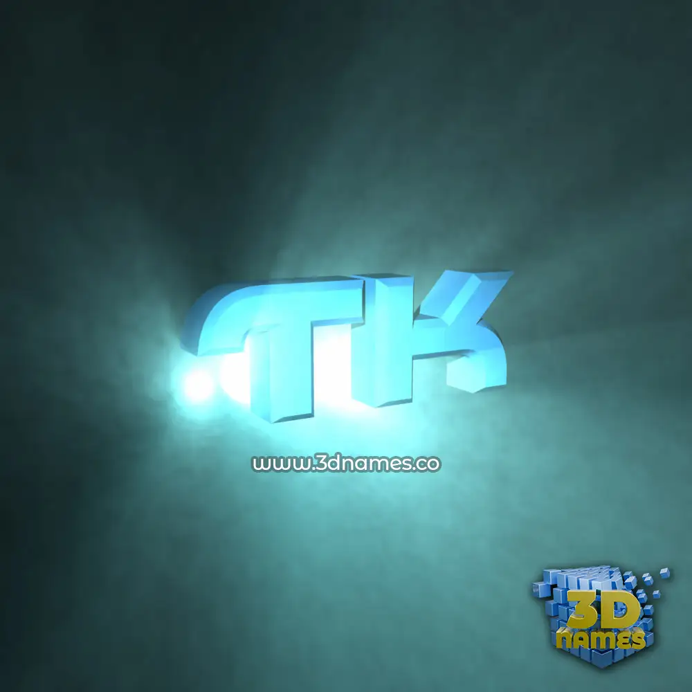 tk in Light Shine style - 3D name wallpaper
