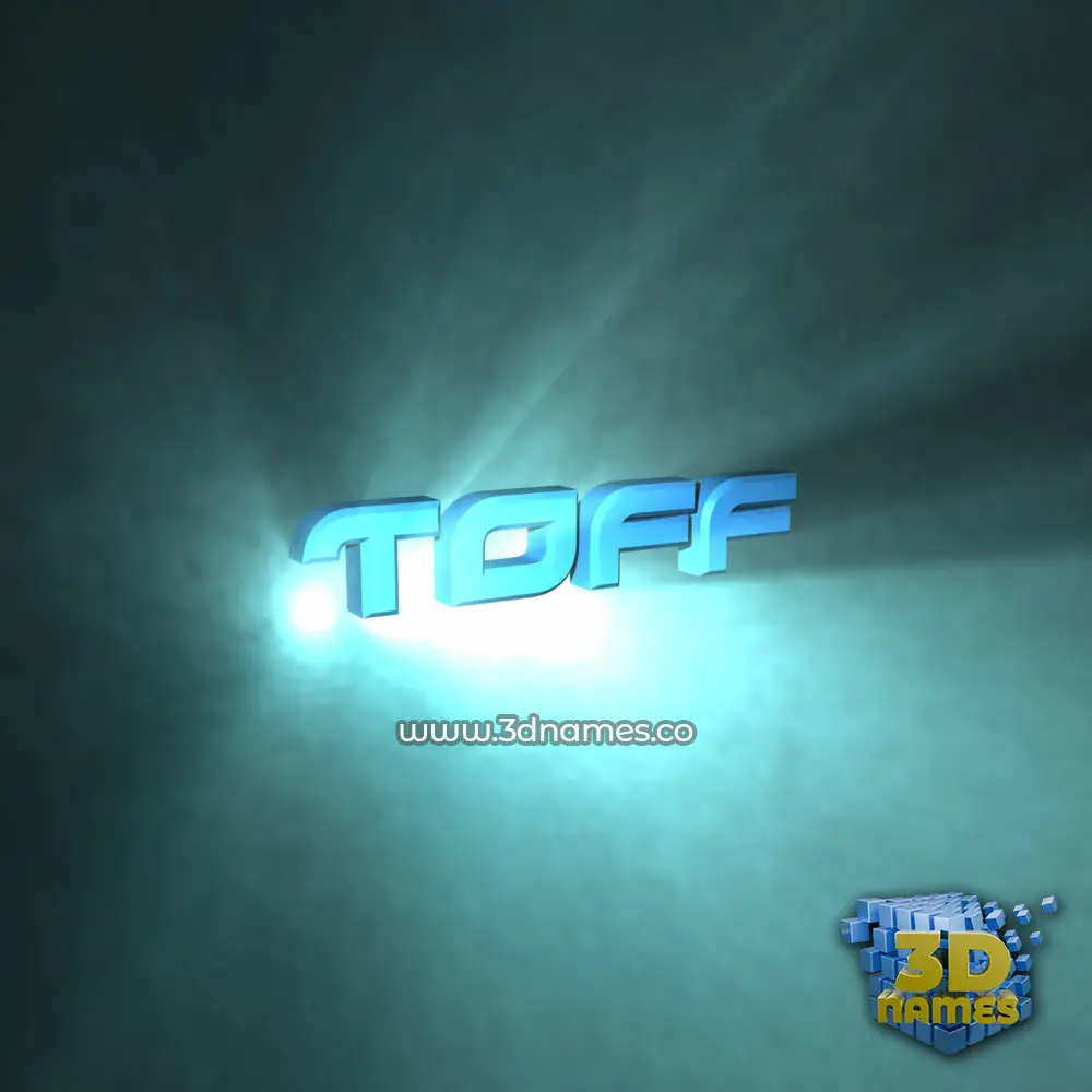 toff in Light Shine style - 3D name wallpaper
