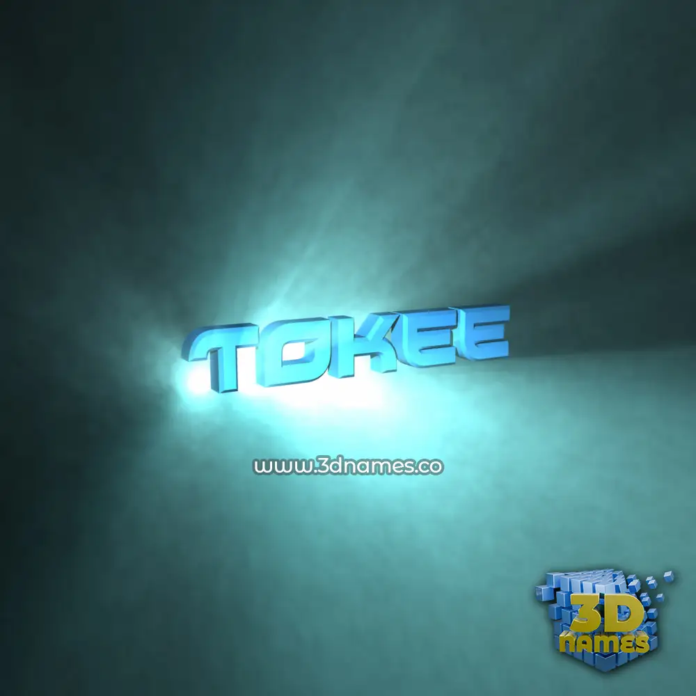 tokee in Light Shine style - 3D name wallpaper