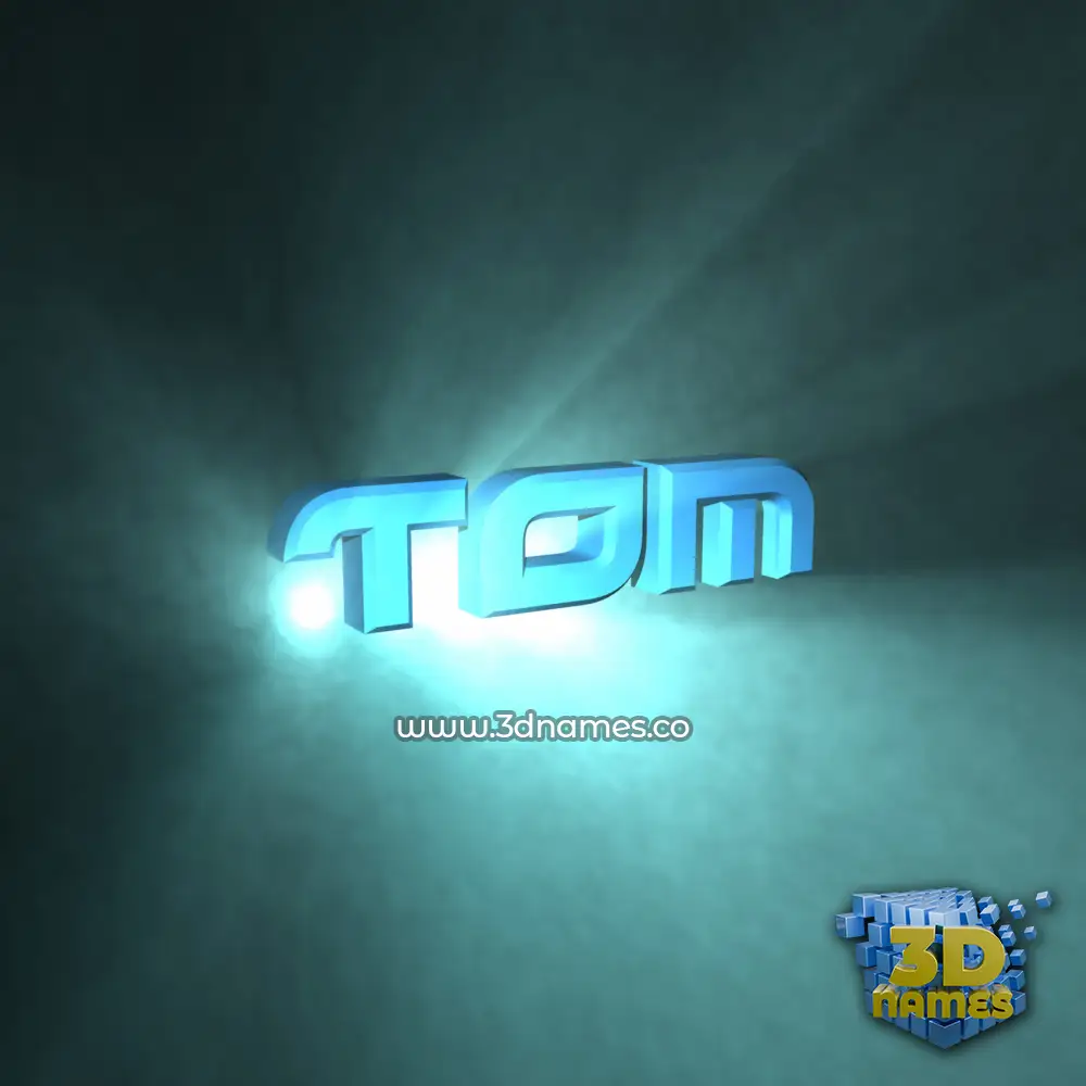 tom in Light Shine style - 3D name wallpaper