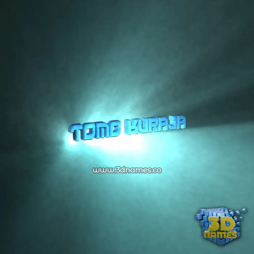 tomo kuraja in Light Shine style - 3D name wallpaper