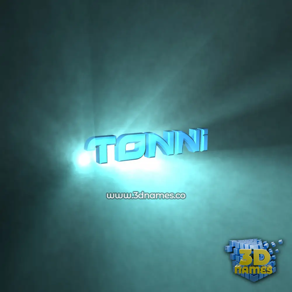 tonni in Light Shine style - 3D name wallpaper