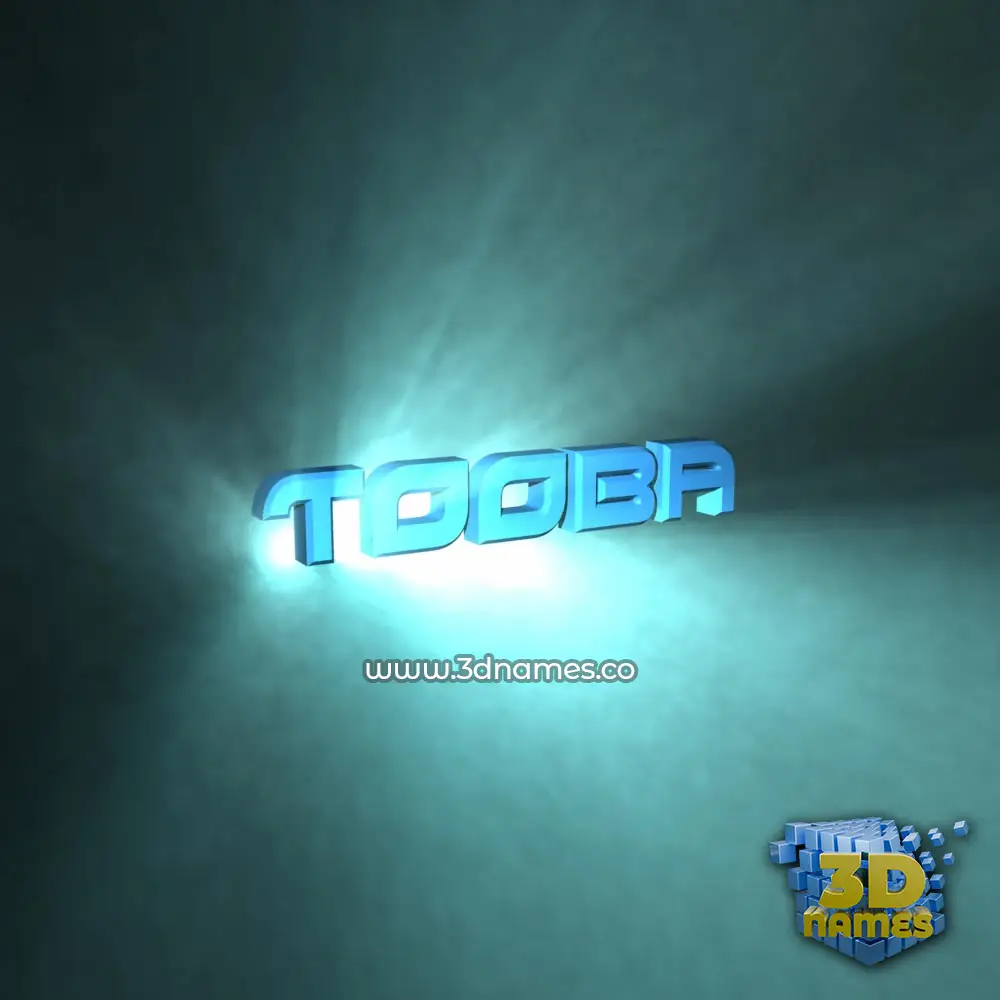 tooba in Light Shine style - 3D name wallpaper