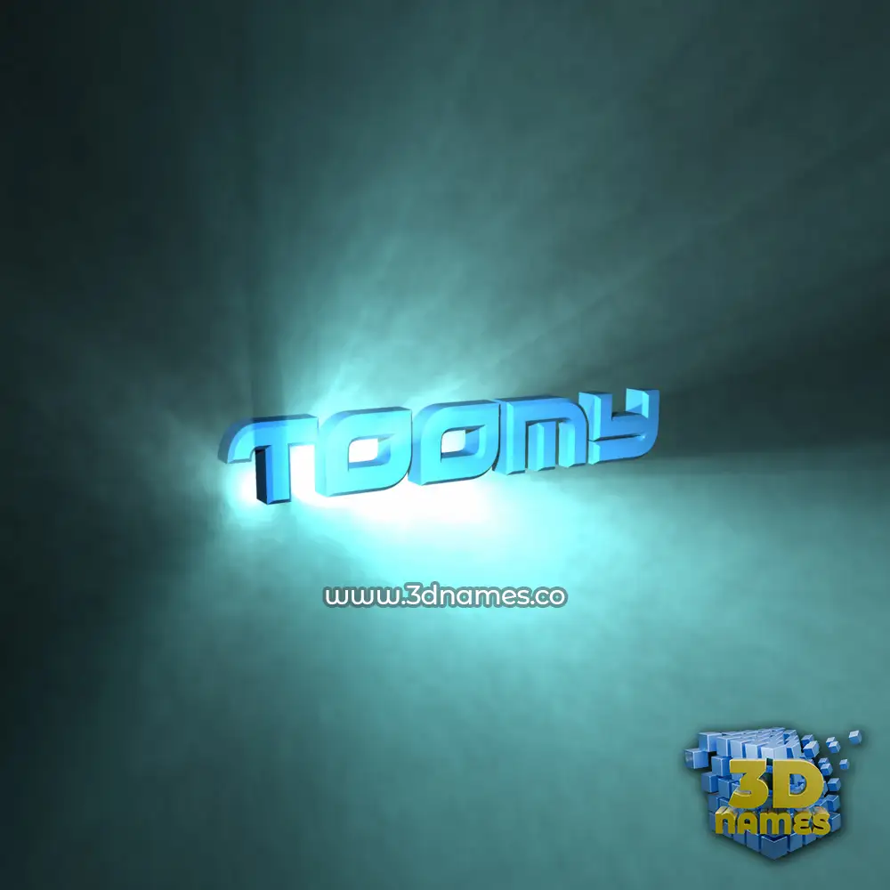 toomy in Light Shine style - 3D name wallpaper