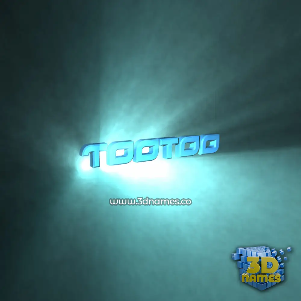 tootoo in Light Shine style - 3D name wallpaper