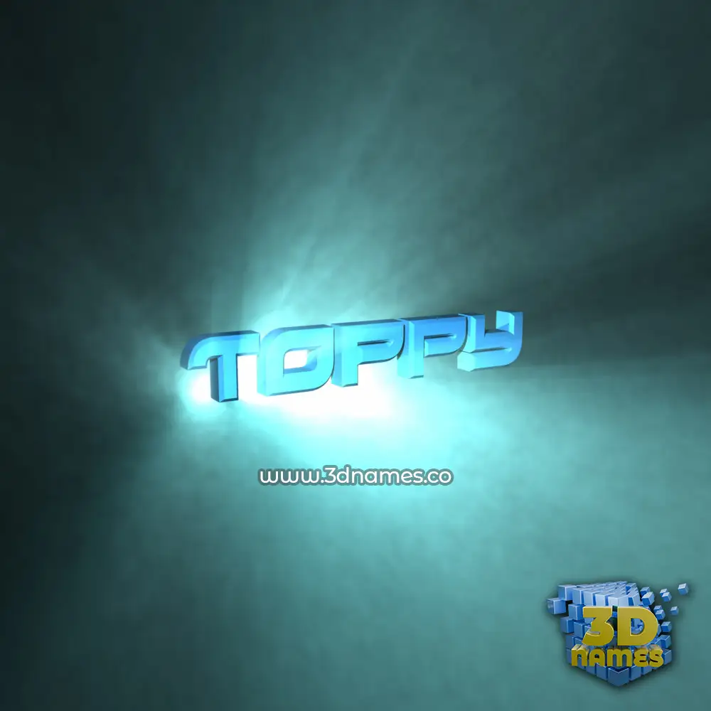 toppy in Light Shine style - 3D name wallpaper