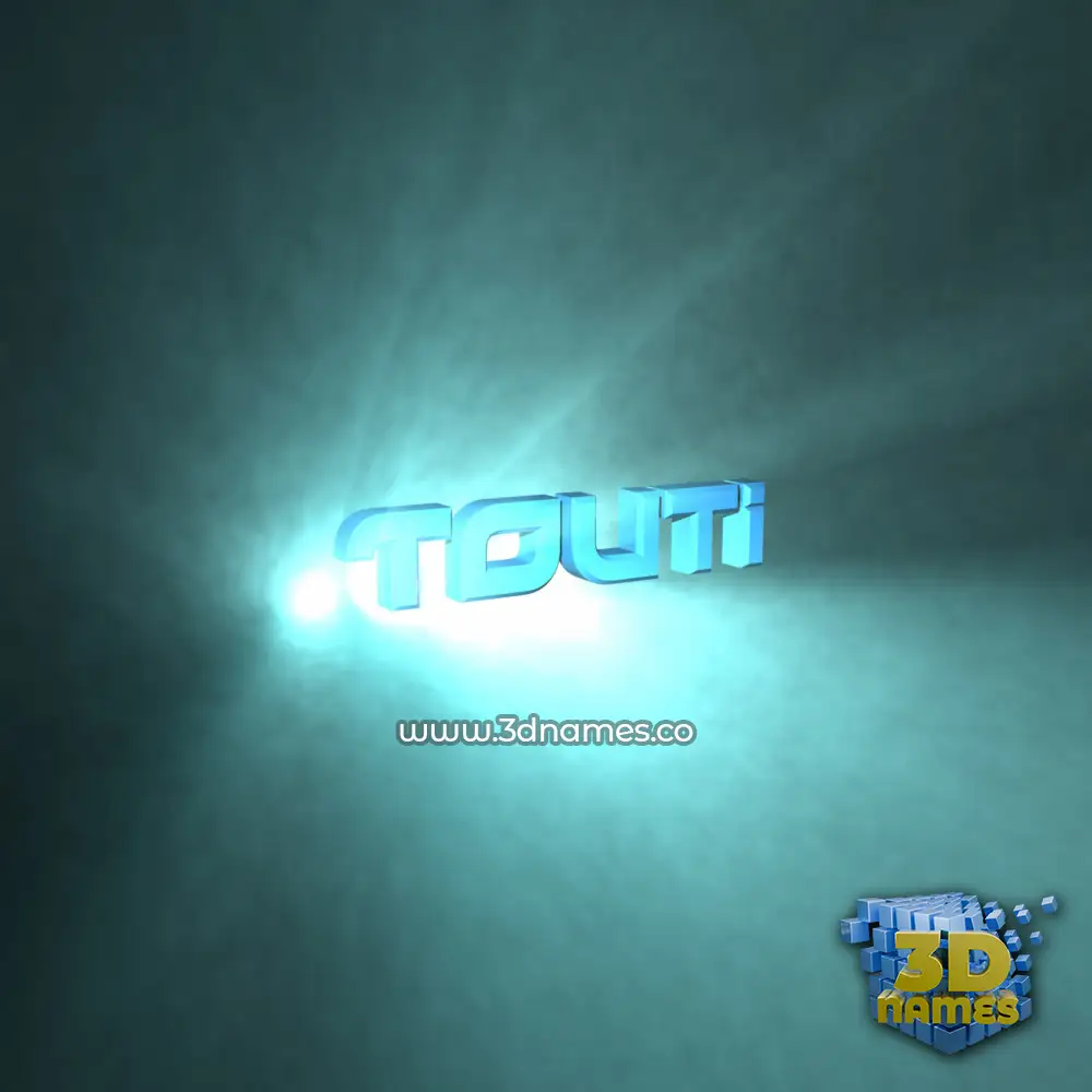 touti in Light Shine style - 3D name wallpaper