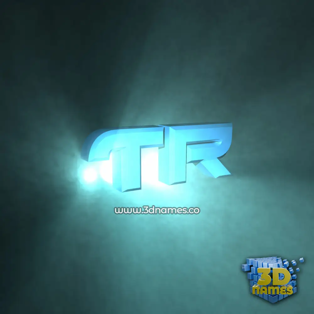 tr in Light Shine style - 3D name wallpaper