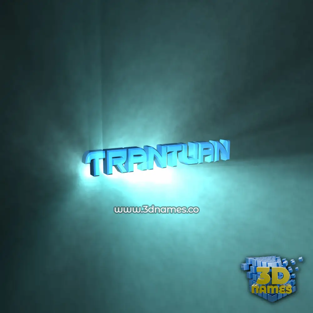 trantuan in Light Shine style - 3D name wallpaper