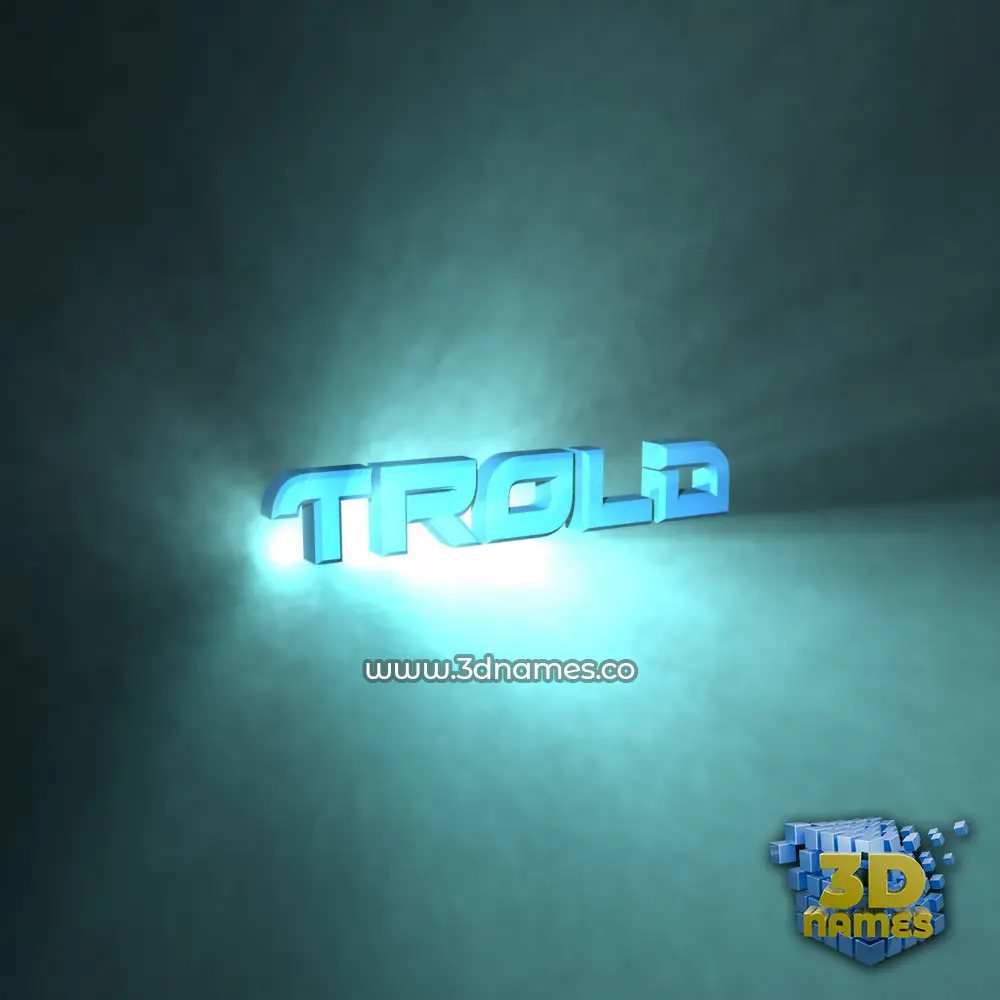 trold in Light Shine style - 3D name wallpaper